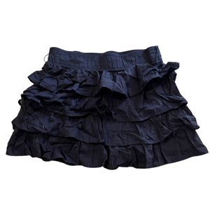 Forever 21 F21 Ruffled Black Mini Skirt